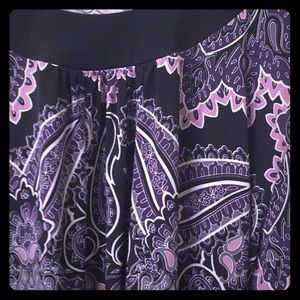 Purple paisley nwot long tunic top Sz 1x!!!